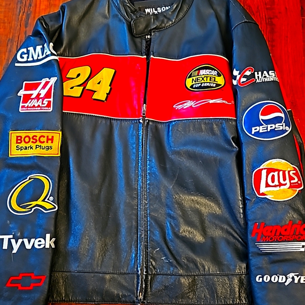 NASCAR Vintage Jeff Gordon Wilson Leather Racing Jacket